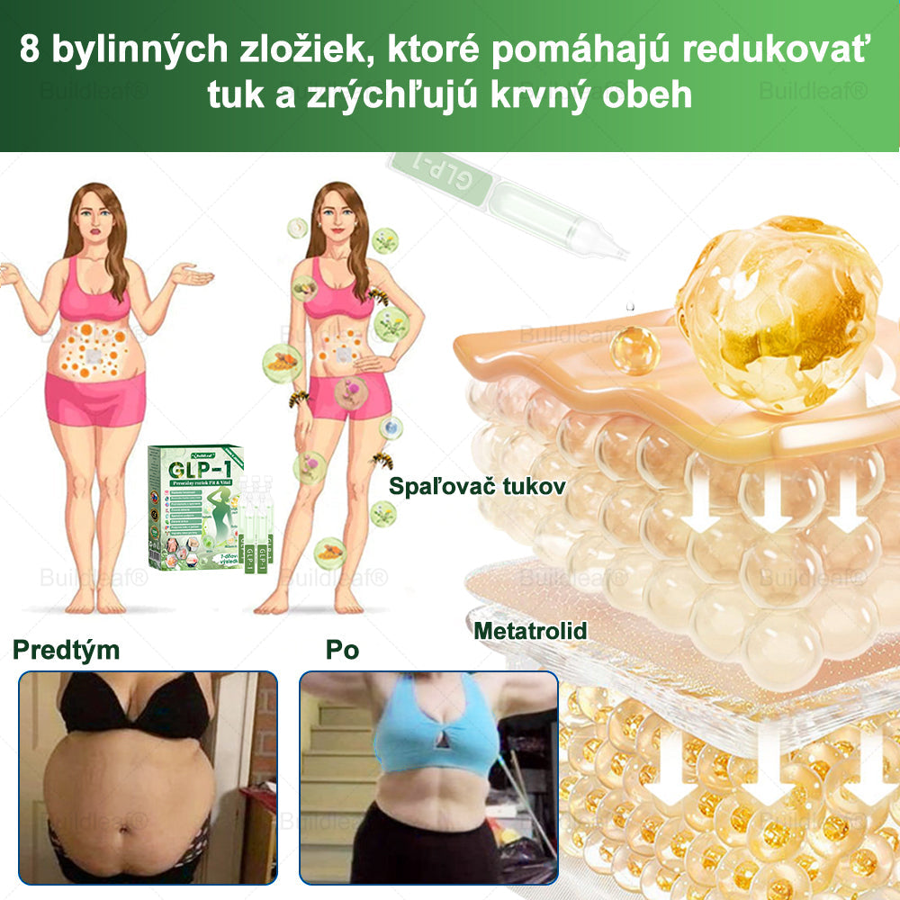 💖BuildLeaf® GLP-1 6-v-1 Health Solution Perorálna tekutina (Len raz denne, viditeľné zmeny už za 7 dní) Pre obezitu, kardiovaskulárne ochorenia, cukrovku, spánkové apnoe, zdravie čriev, problémy s kĺbmi a ďalšie