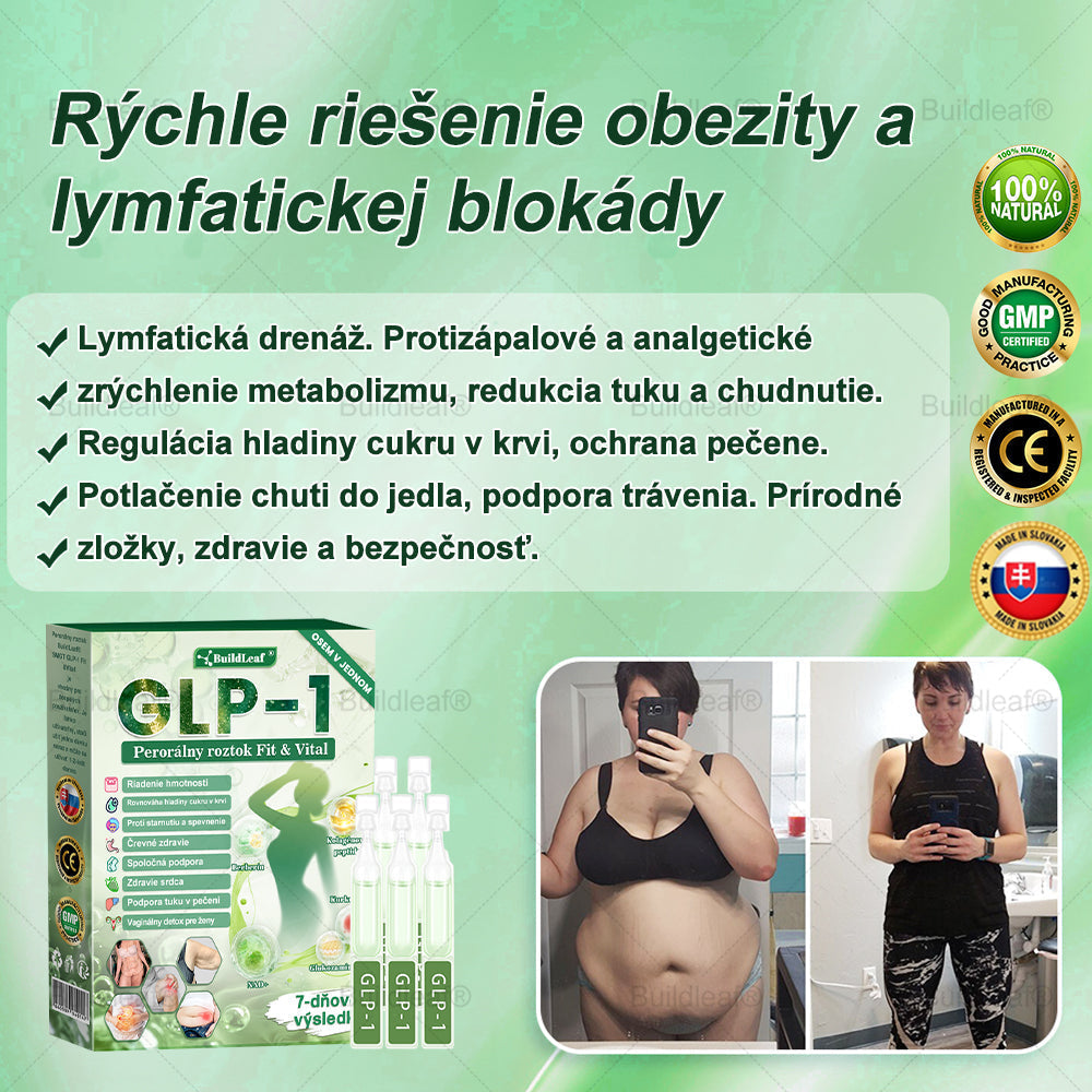 💖BuildLeaf® GLP-1 6-v-1 Health Solution Perorálna tekutina (Len raz denne, viditeľné zmeny už za 7 dní) Pre obezitu, kardiovaskulárne ochorenia, cukrovku, spánkové apnoe, zdravie čriev, problémy s kĺbmi a ďalšie