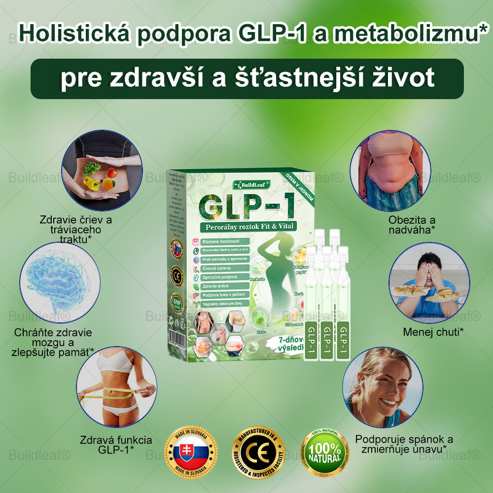 💖BuildLeaf® GLP-1 6-v-1 Health Solution Perorálna tekutina (Len raz denne, viditeľné zmeny už za 7 dní) Pre obezitu, kardiovaskulárne ochorenia, cukrovku, spánkové apnoe, zdravie čriev, problémy s kĺbmi a ďalšie