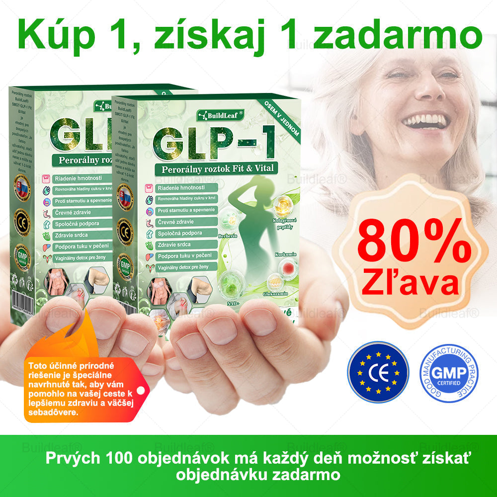 💖BuildLeaf® GLP-1 6-v-1 Health Solution Perorálna tekutina (Len raz denne, viditeľné zmeny už za 7 dní) Pre obezitu, kardiovaskulárne ochorenia, cukrovku, spánkové apnoe, zdravie čriev, problémy s kĺbmi a ďalšie