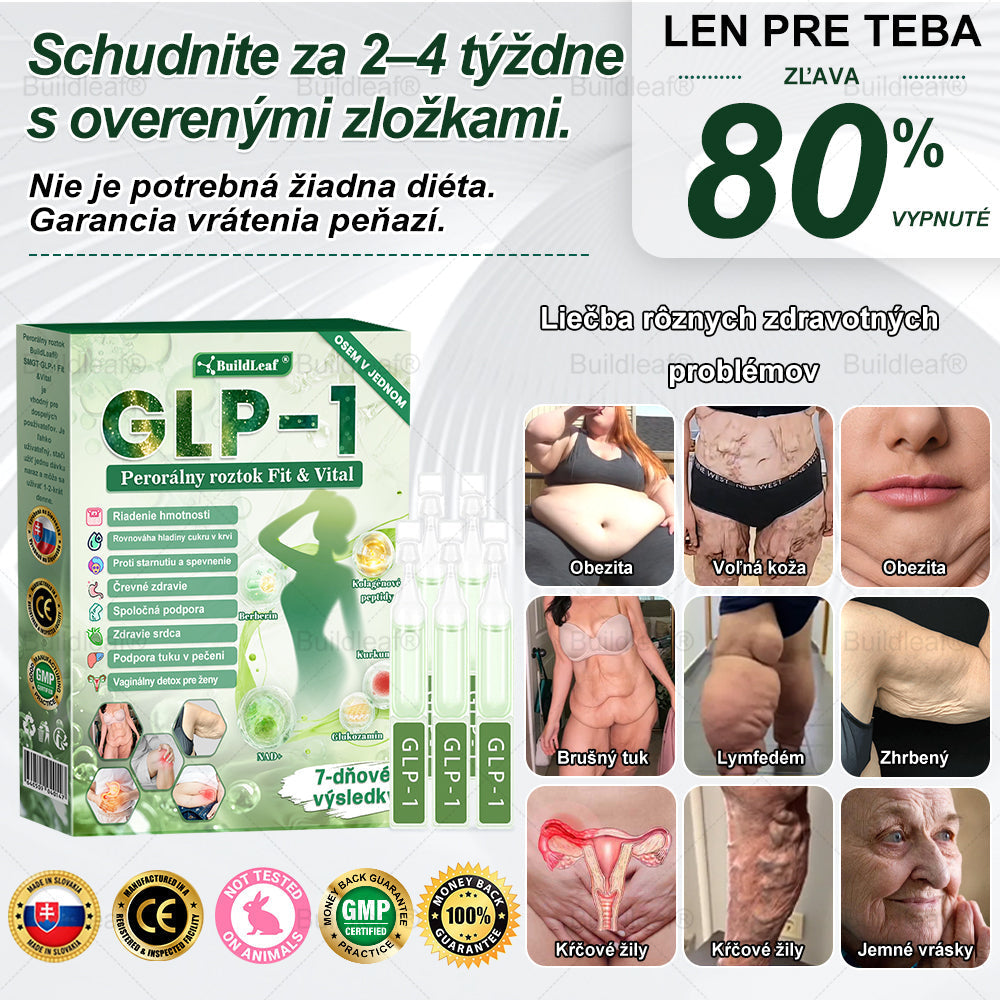 💖BuildLeaf® GLP-1 6-v-1 Health Solution Perorálna tekutina (Len raz denne, viditeľné zmeny už za 7 dní) Pre obezitu, kardiovaskulárne ochorenia, cukrovku, spánkové apnoe, zdravie čriev, problémy s kĺbmi a ďalšie