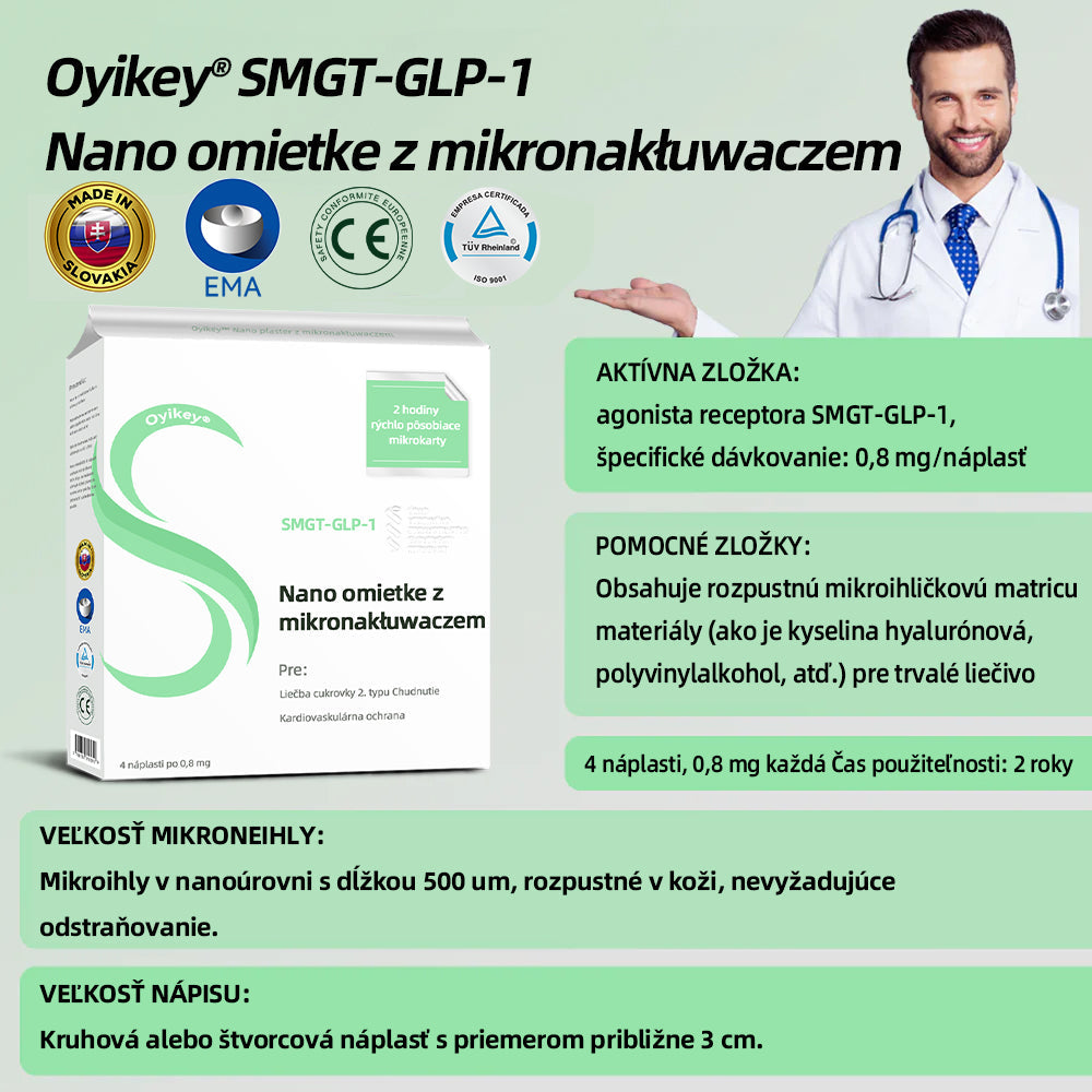 [✅Oficiálny obchod]𝐎𝐲𝐢𝐤𝐞𝐲® 🌏🌏𝐒𝐌𝐆𝐓-𝐆𝐋𝐏-𝟏 Nano mikroneedle náplasť（Bezbolestné, dlhotrvajúce, riešenie cukrovky, obezity a kardiovaskulárnych chorôb）
