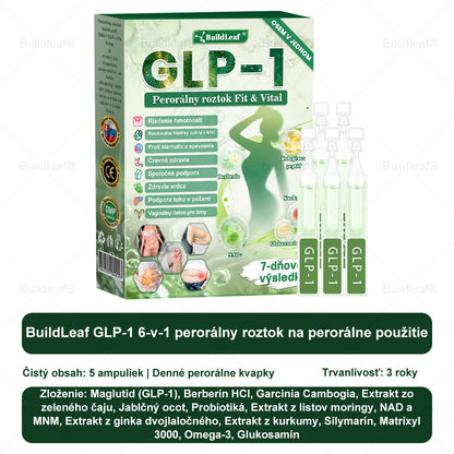 💖BuildLeaf® GLP-1 6-v-1 Health Solution Perorálna tekutina (Len raz denne, viditeľné zmeny už za 7 dní) Pre obezitu, kardiovaskulárne ochorenia, cukrovku, spánkové apnoe, zdravie čriev, problémy s kĺbmi a ďalšie