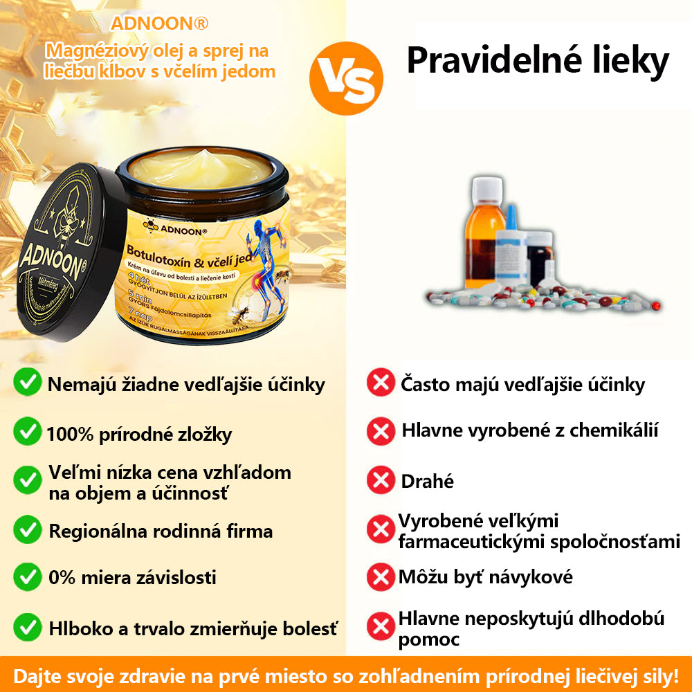 ADNOON® Krém na hojenie kostí s botulotoxínom a včelím jedom ⭐👨‍⚕️Schválené Slovenskou spoločnosťou ortopedie a traumatológie (SOTS)